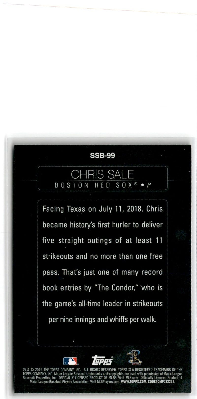 2019 Topps Stars of the Game Chris Sale