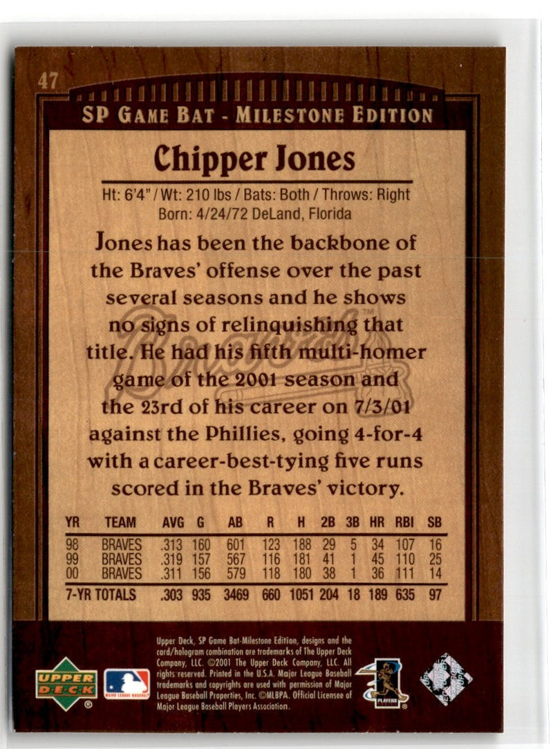 2001 Upper Deck Gold Glove Chipper Jones