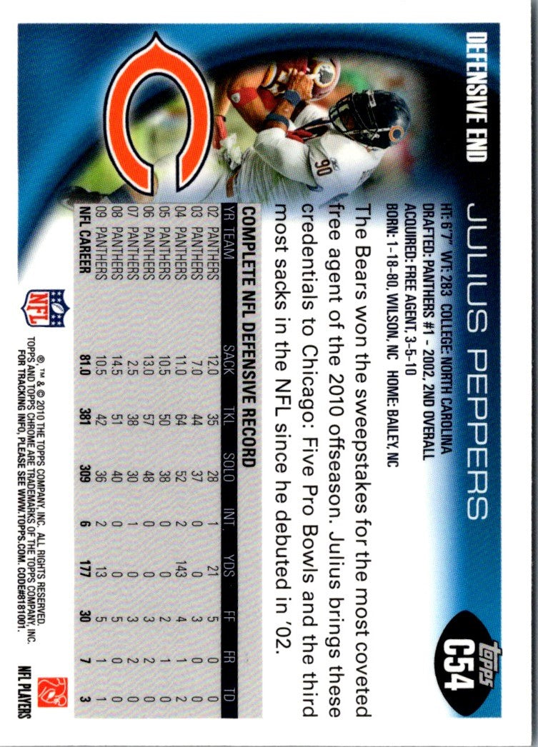 2010 Topps Chrome Julius Peppers