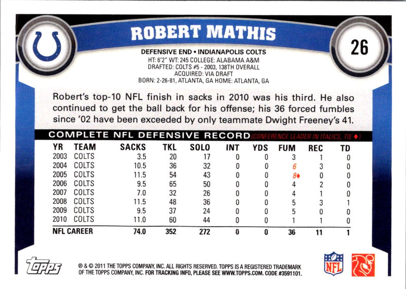 2011 Topps Robert Mathis