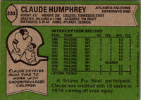 1978 Topps Claude Humphrey #230