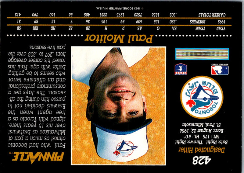 1993 Pinnacle Paul Molitor