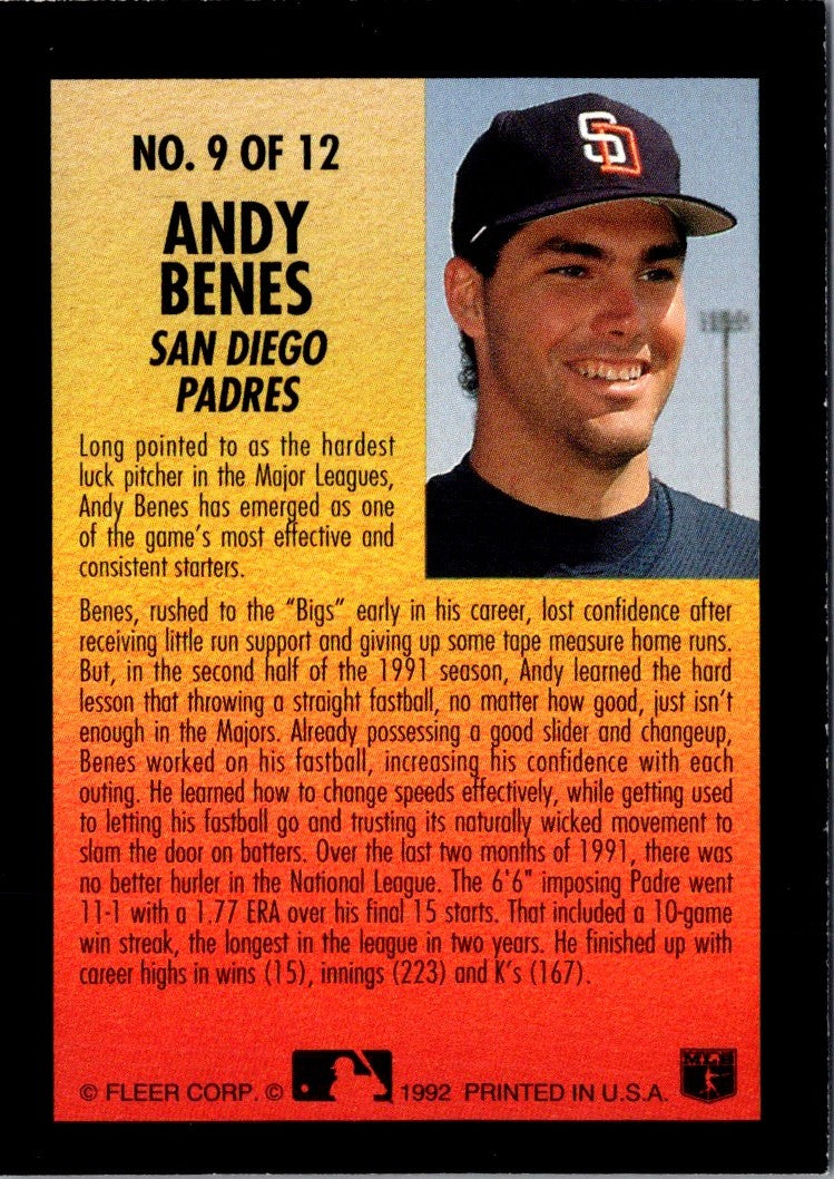 1992 Fleer Smoke 'N Heat Andy Benes