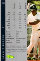 1992 Classic Draft Picks Benji Simonton