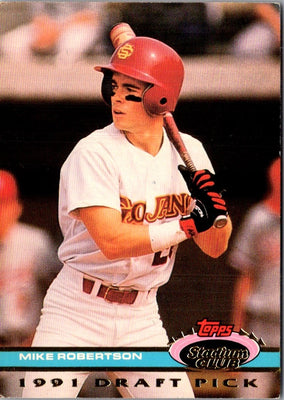1992 Stadium Club Dome Mike Robertson #156 Rookie
