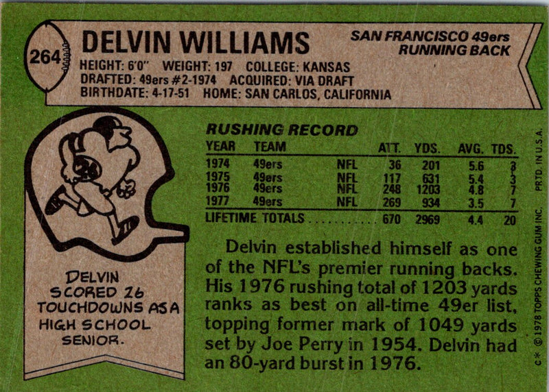 1978 Topps Delvin Williams