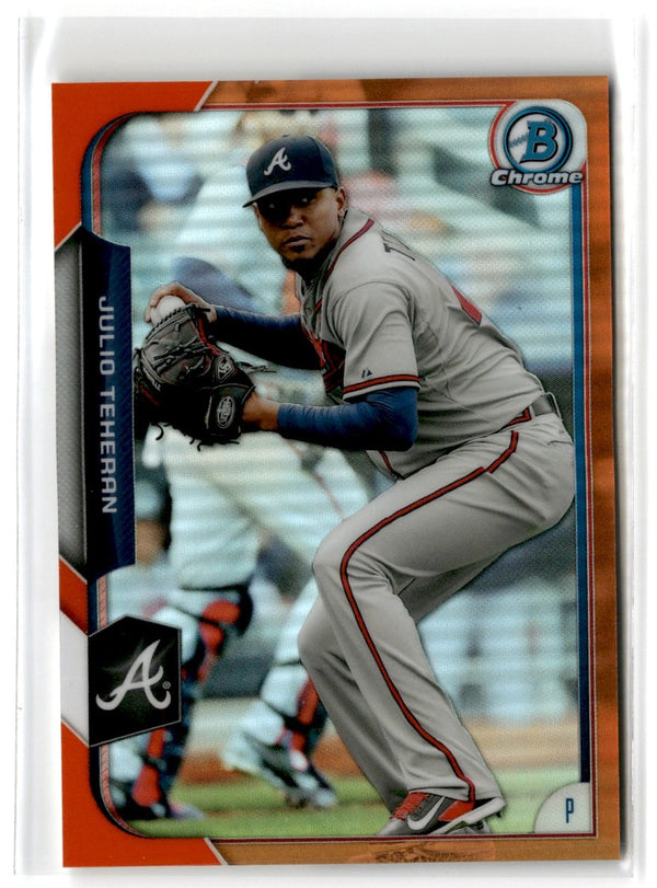 2015 Bowman Chrome Orange Refractors Julio Teheran #145 02/25