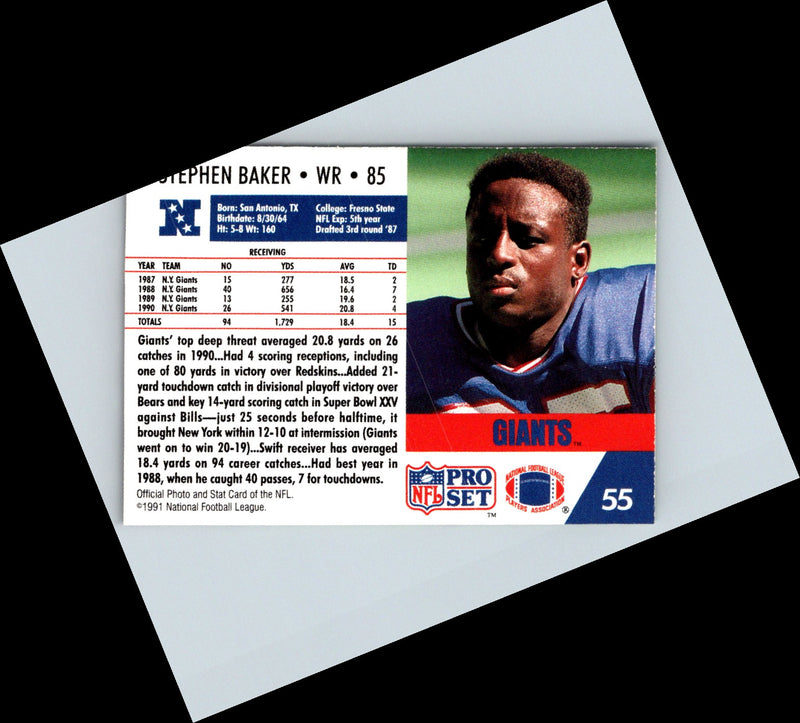 1991 Pro Set Stephen Baker