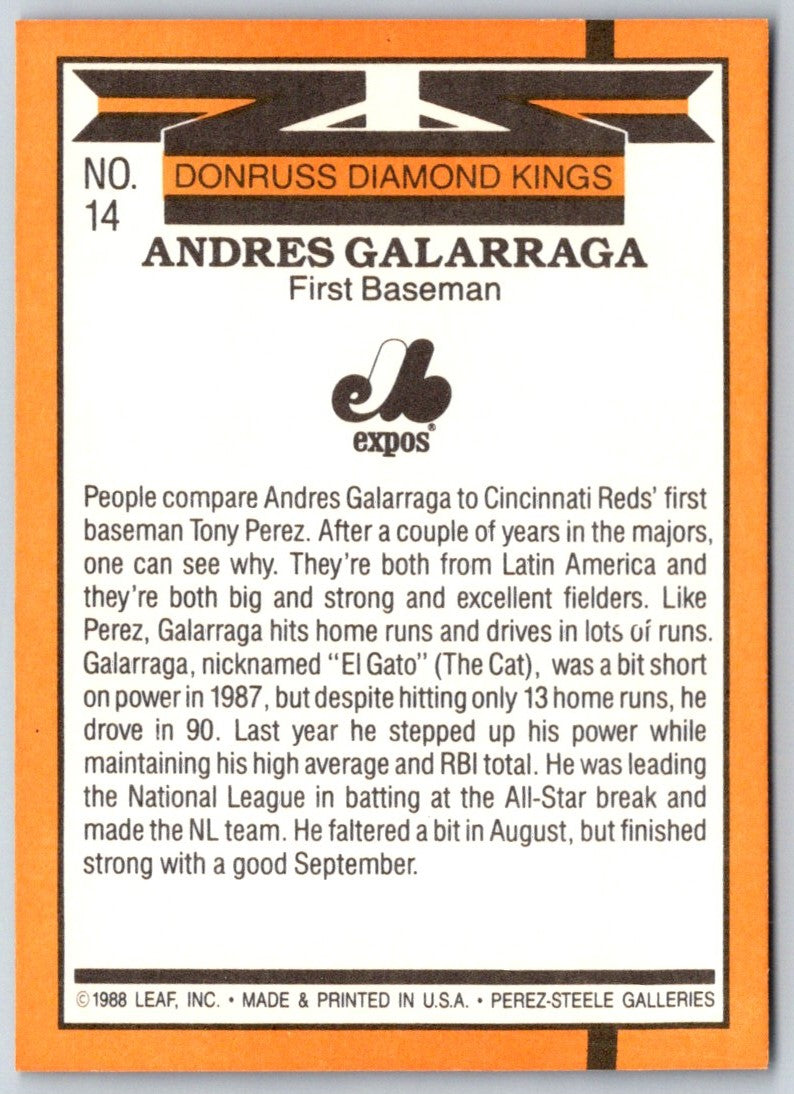 1989 Donruss Diamond  Kings Andres Galarraga