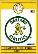 1991 Fleer Box Cards Oakland Athletics Logo