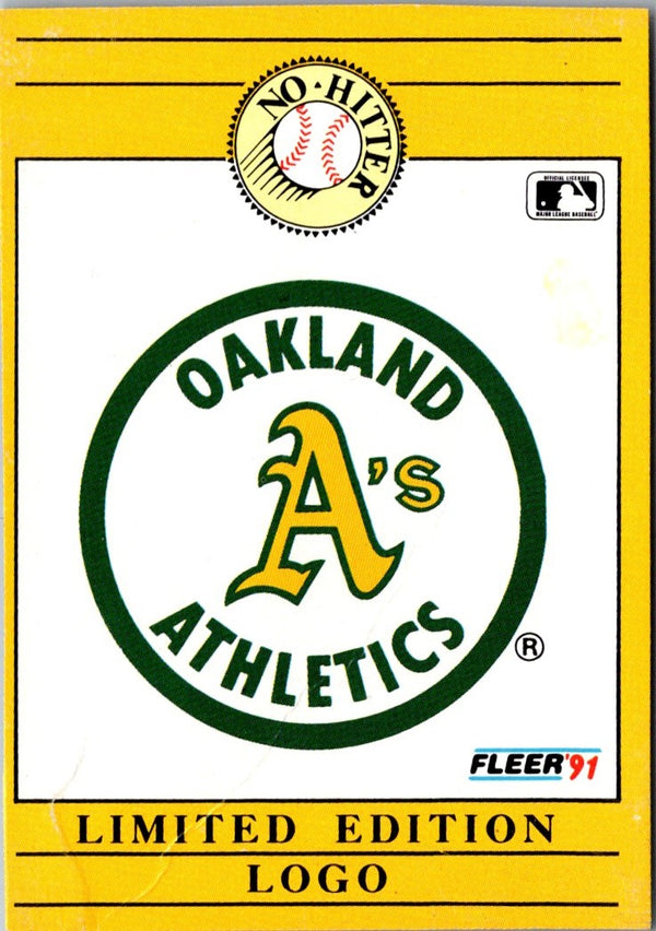 1991 Fleer Box Cards Oakland Athletics Logo #NNO