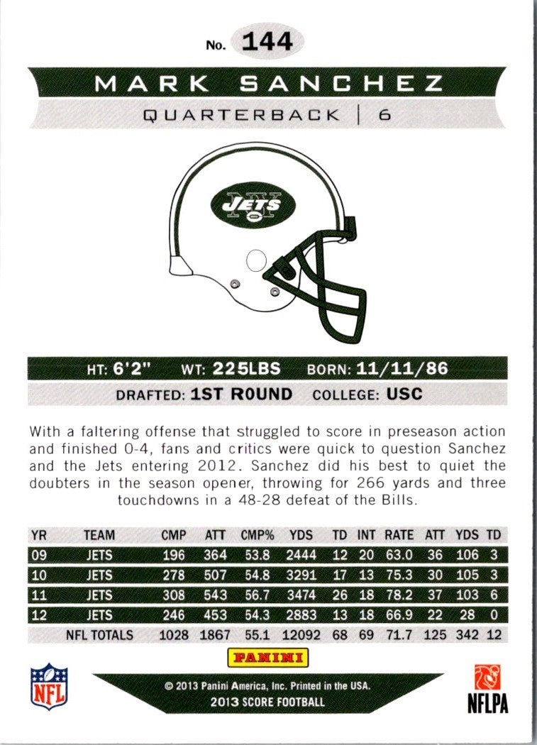 2013 Score Mark Sanchez