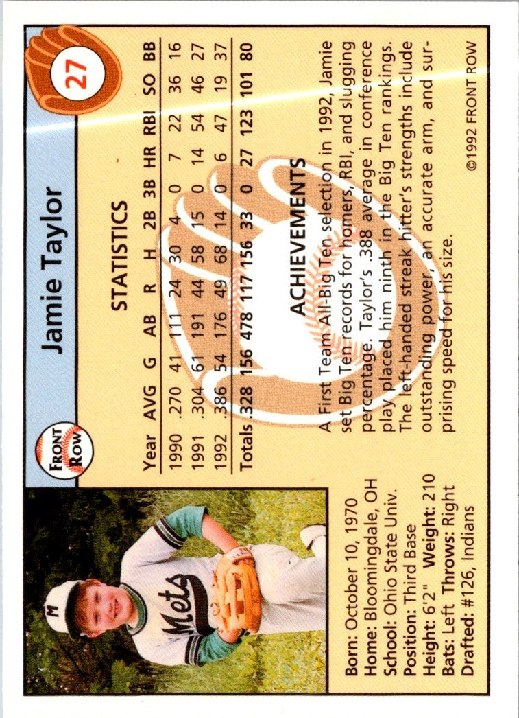 1992 Front Row Draft Picks Jamie Taylor