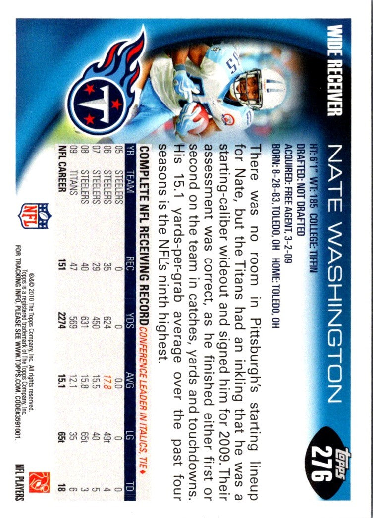 2010 Topps Nate Washington