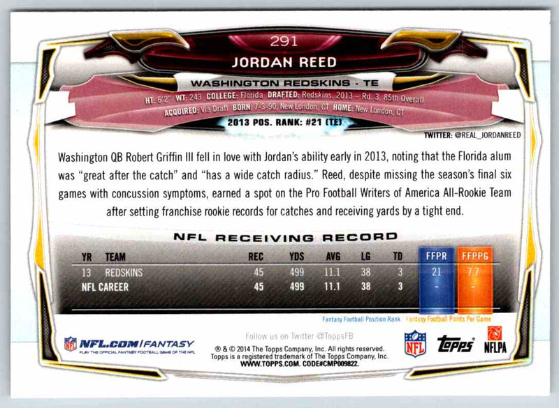 2014 Topps Jordan Reed