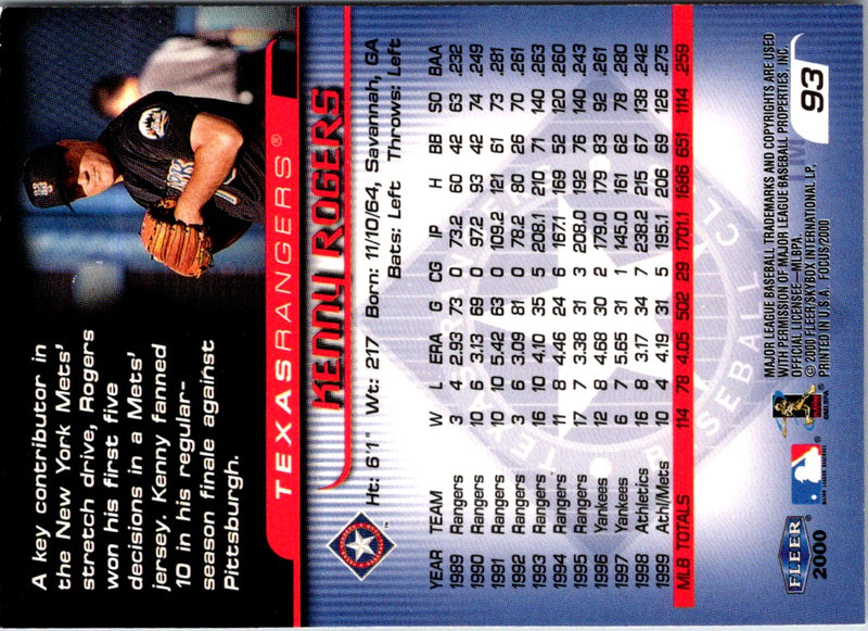 2000 Fleer Focus Kenny Rogers