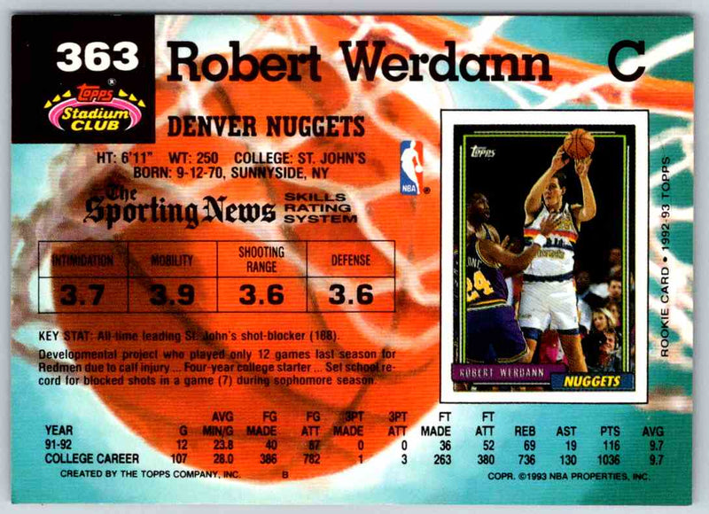 1992 Stadium Club Robert Werdann