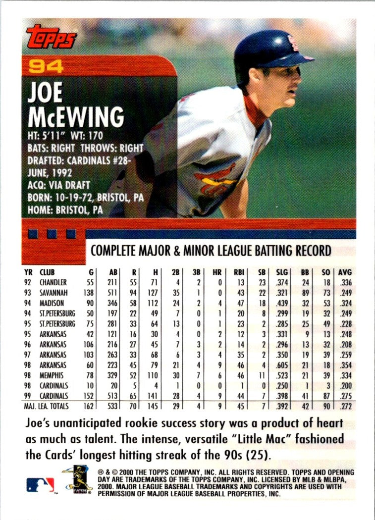 2000 Topps Opening Day Joe McEwing