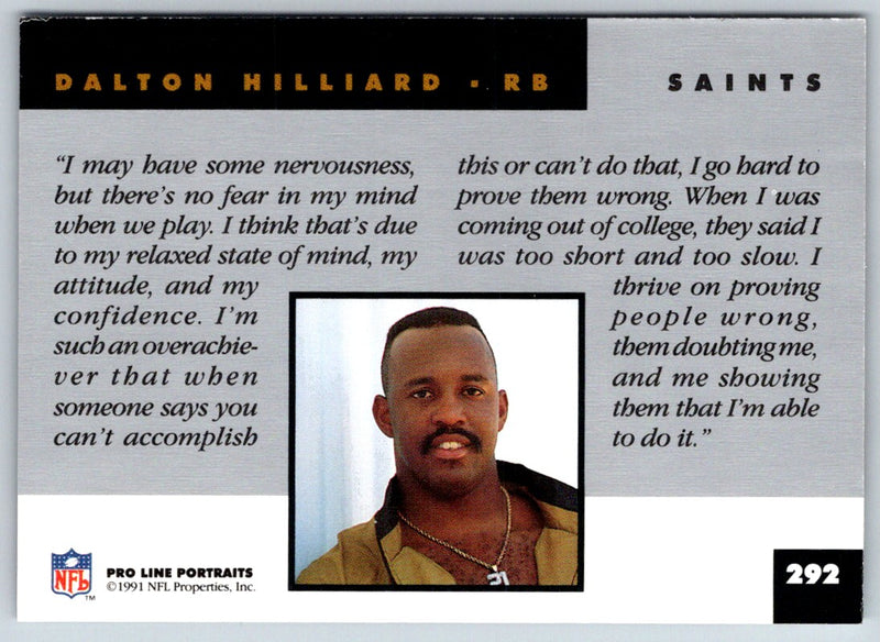 1991 Pro Line Portraits Dalton Hilliard