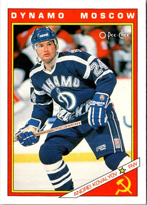 1991 O-Pee-Chee Sharks & Russians Inserts Andrei Kovalyov #38R