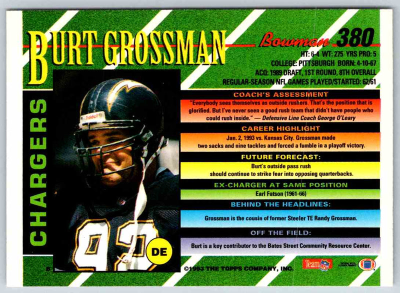 1993 Bowman Football Burt Grossman