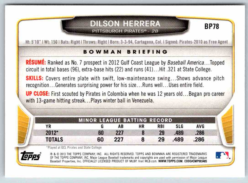 2013 Bowman Dilson Herrera