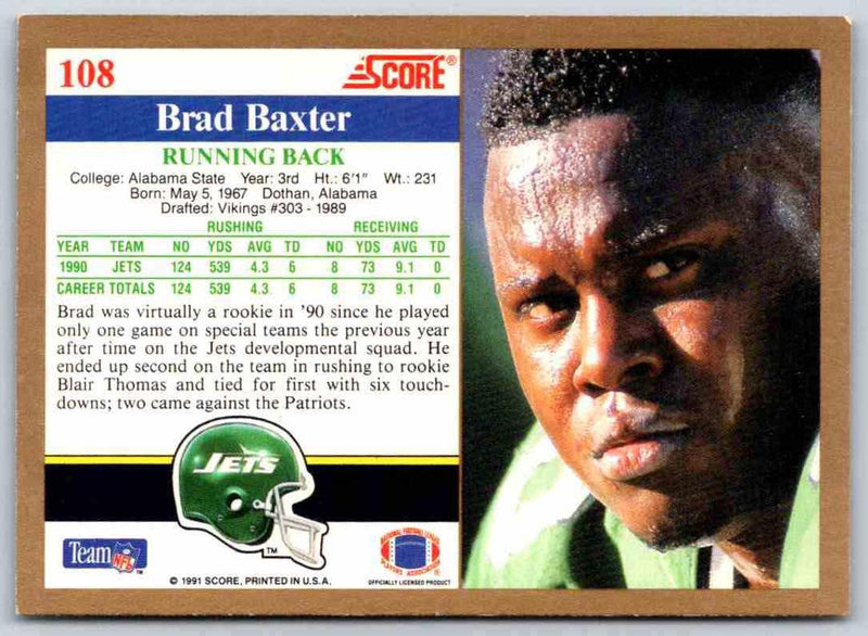 1991 Score Brad Baxter