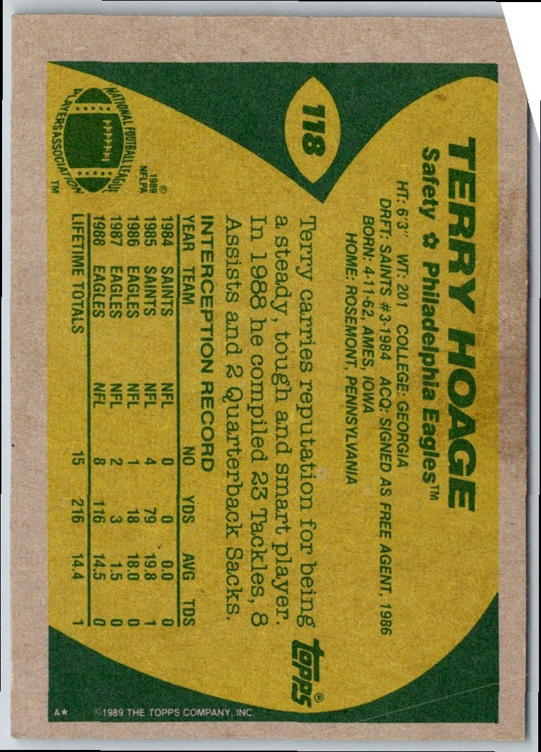 1989 Topps Box Bottoms Neal Anderson/Terry Hoage