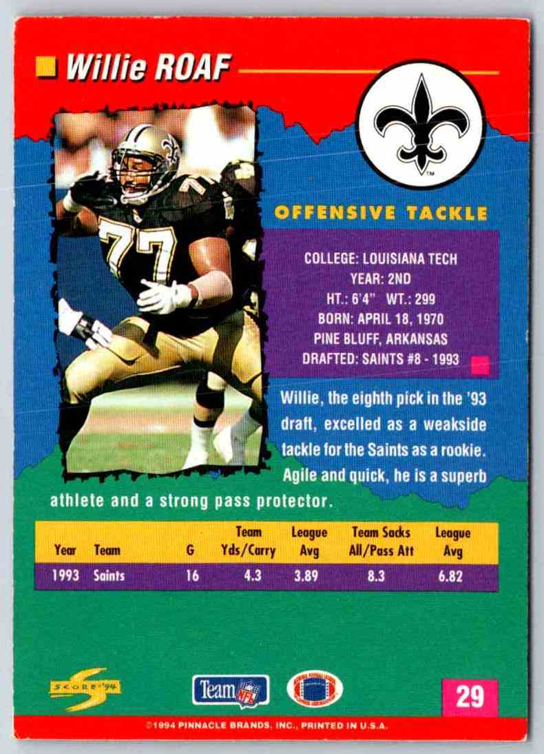 1994 Score Willie Roaf