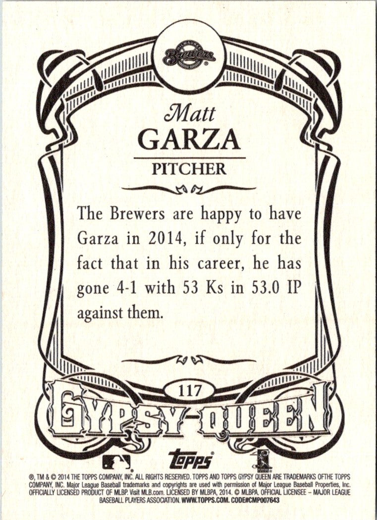 2014 Topps Gypsy Queen Matt Garza