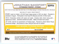 2012 Bowman Jonathan Sandfort #BDPP54