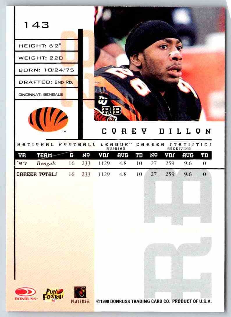 1998 Leaf Rookies And Stars Corey Dillon