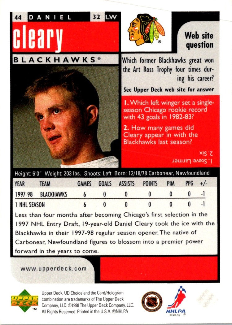 1998 Upper Deck Daniel Cleary