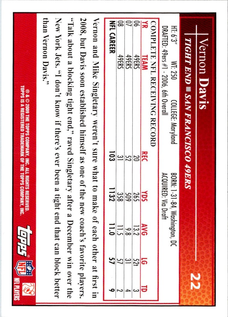 2009 Topps Vernon Davis