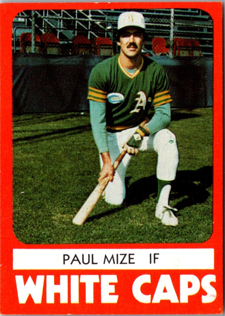 1980 TCMA West Haven White Caps Paul Mize