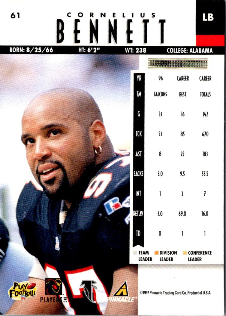 1997 Pinnacle Cornelius Bennett