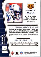 1999 Collector's Edge Triumph Marshall Faulk #T6