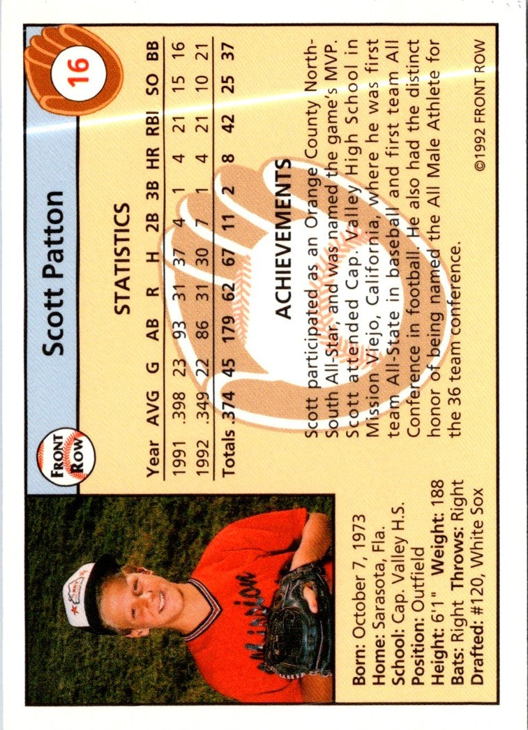 1992 Front Row Draft Picks Scott Patton