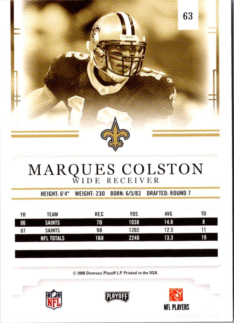 2008 Playoff Prestige Marques Colston