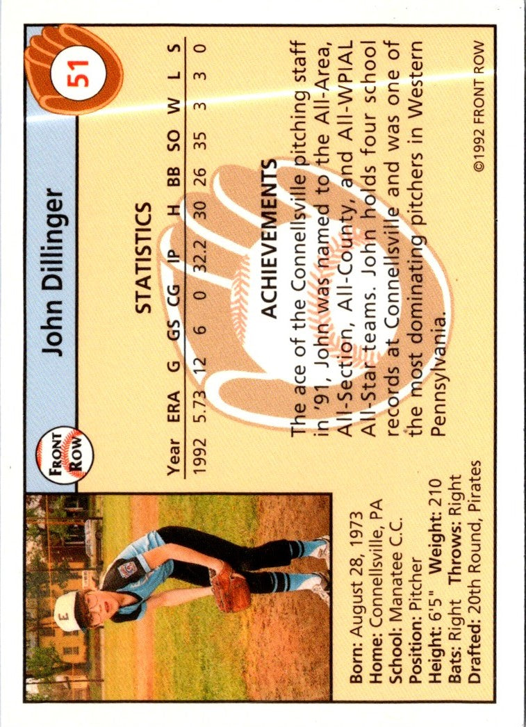 1992 Front Row Draft Picks John Dillinger