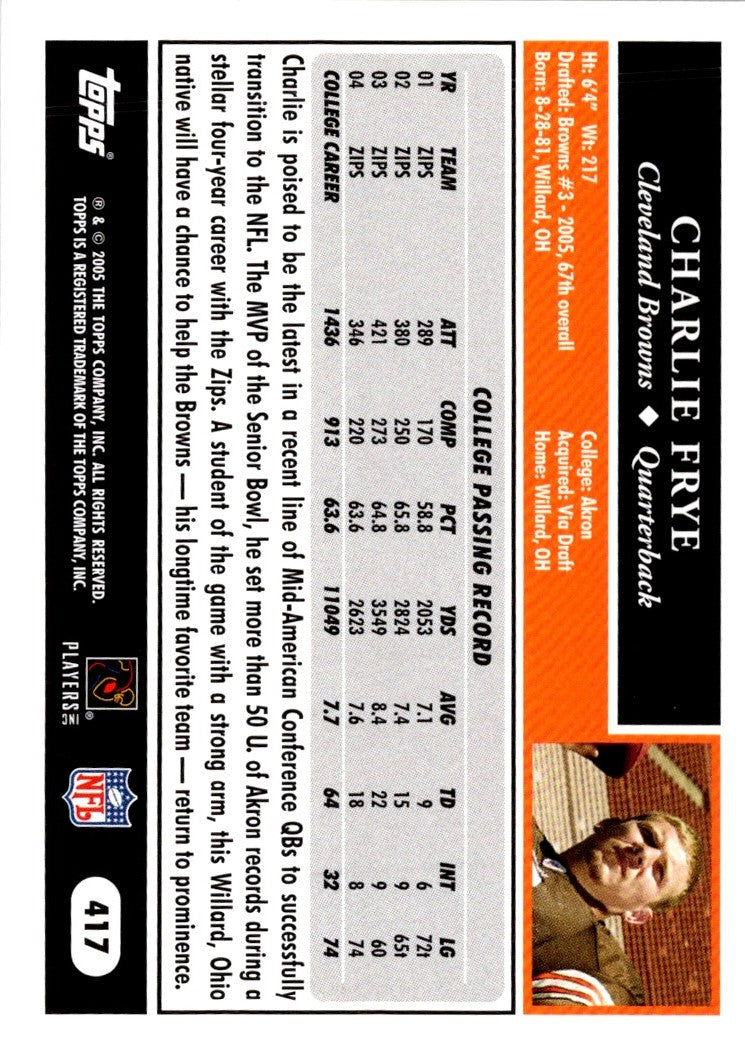 2005 Topps 50th Anniversary Rookies Charlie Frye