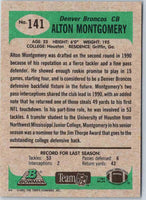 1991 Bowman Football Alton Montgomery #141