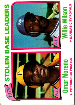 1980 Topps 1979 Stolen Base Leaders - Omar Moreno/Willie Wilson #204