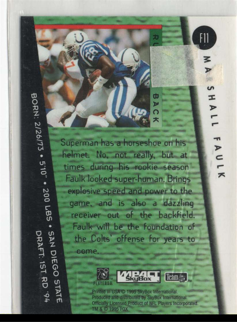 1995 SkyBox Impact Fox More Attitude Marshall Faulk