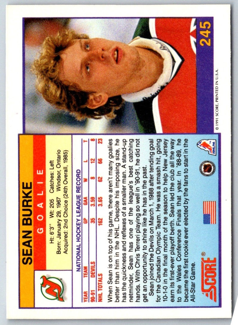 1991 Score American Sean Burke