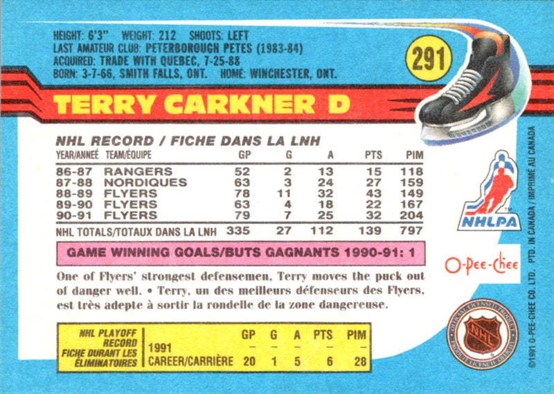 1991 O-Pee-Chee Terry Carkner