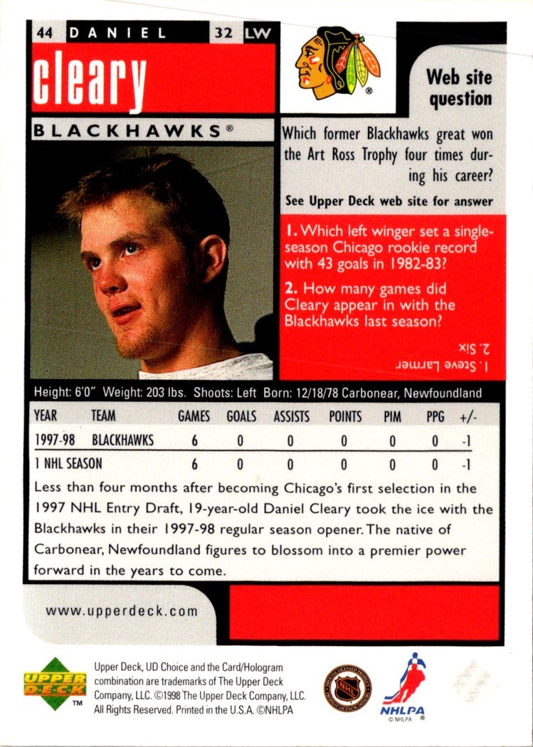 1998 UD Choice Daniel Cleary