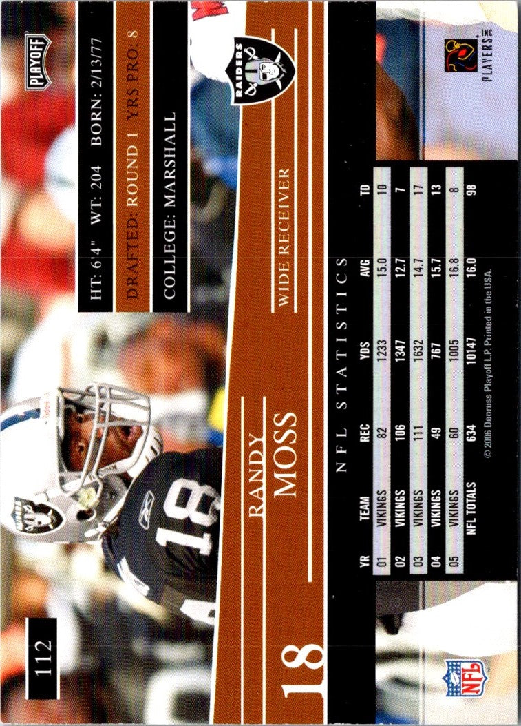 2006 Playoff Prestige Randy Moss