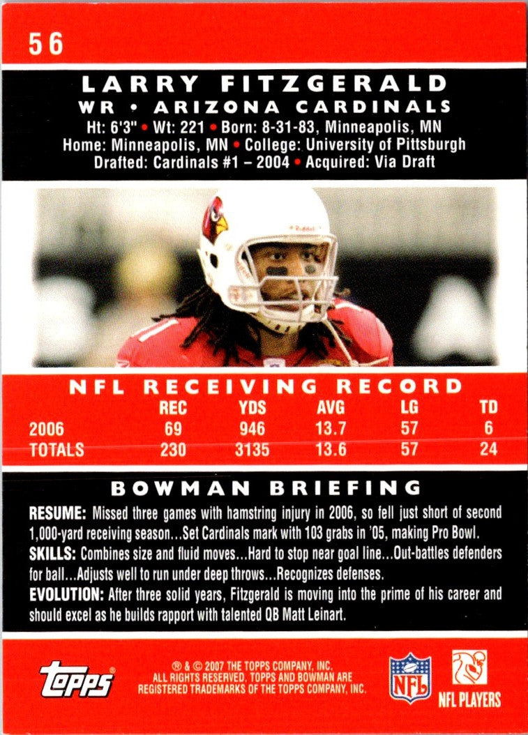 2007 Bowman Larry Fitzgerald