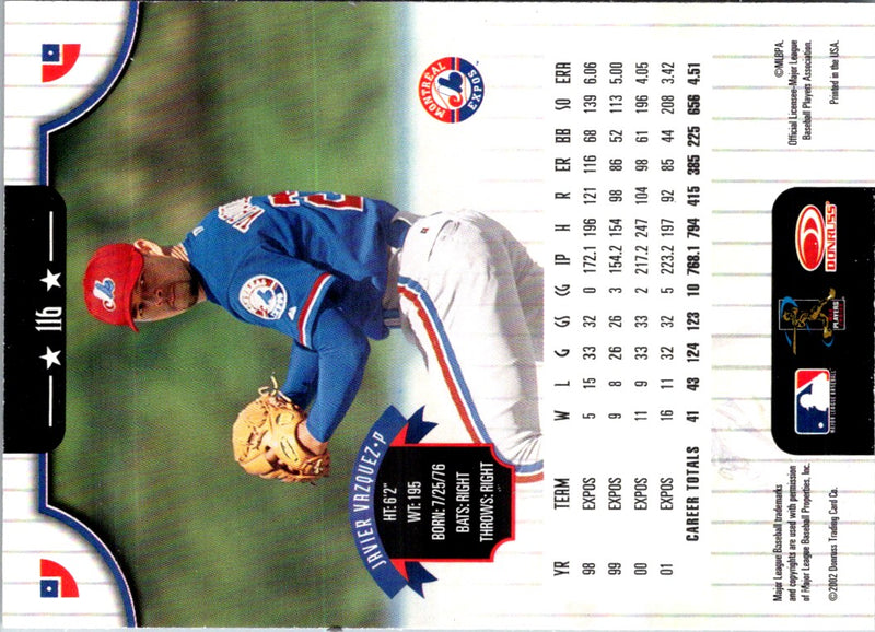 2002 Donruss Javier Vazquez